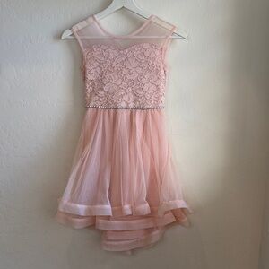 Speechless Pink Lace Formal Kids Dress